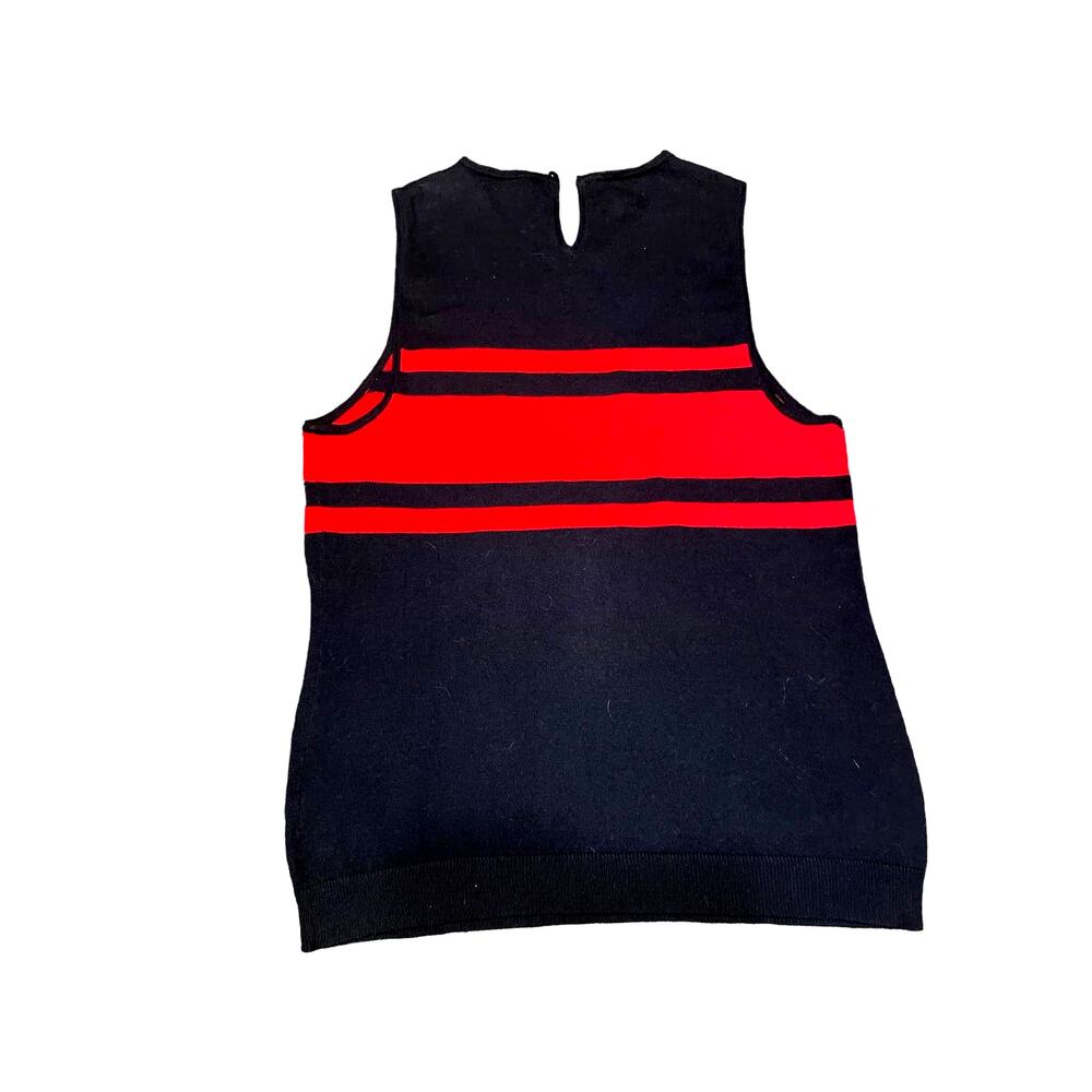Chaps sleeveless blouse navy red size small